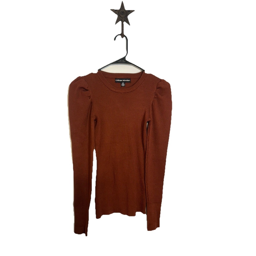 Catherine Malandrino NWT Women's Long Sleeve Puff Shoulders Top Size Small